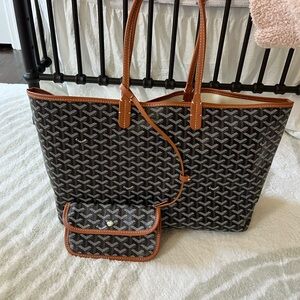 Goyard Black and Brown Tote Bag Large